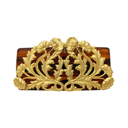 Miriam Haskell Gold Poppy Cartouche Barrette - Somptuaire