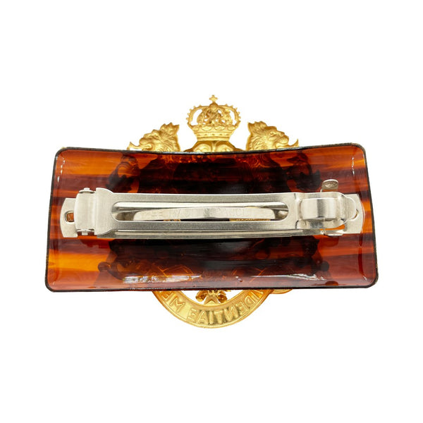 Miriam Haskell Gold Royal Crest Barrette - Somptuaire