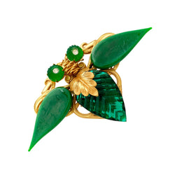 Miriam Haskell Green Venetian Glass Insect Brooch - Somptuaire