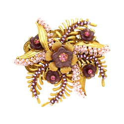 Miriam Haskell Mauve Venetian Glass Bouquet Brooch - Somptuaire